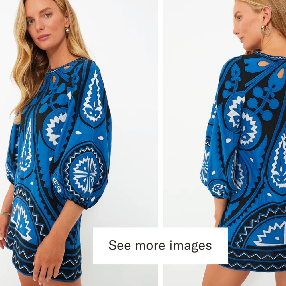 Sea New York Blue and Black Patterned Dress